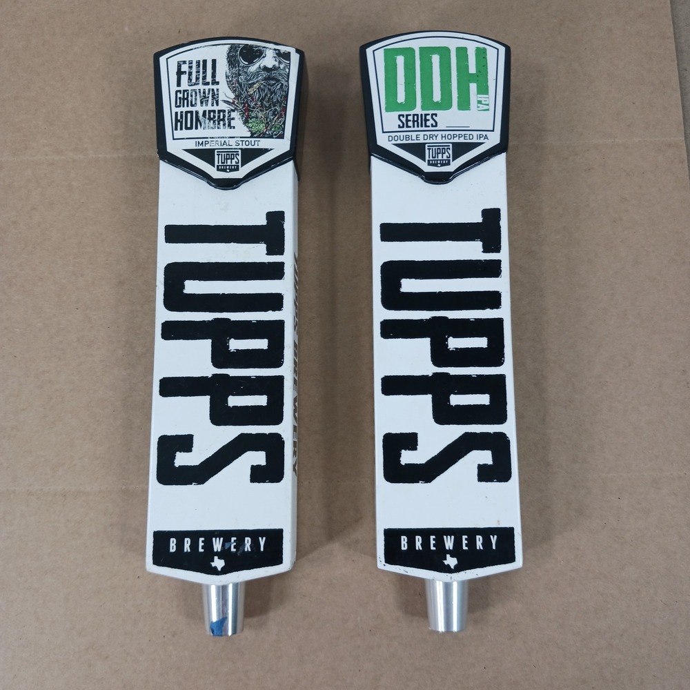 Tupps Brewery Beer Tap Handles Full Grown Hombre Imperial Stout & DDH IPA Set